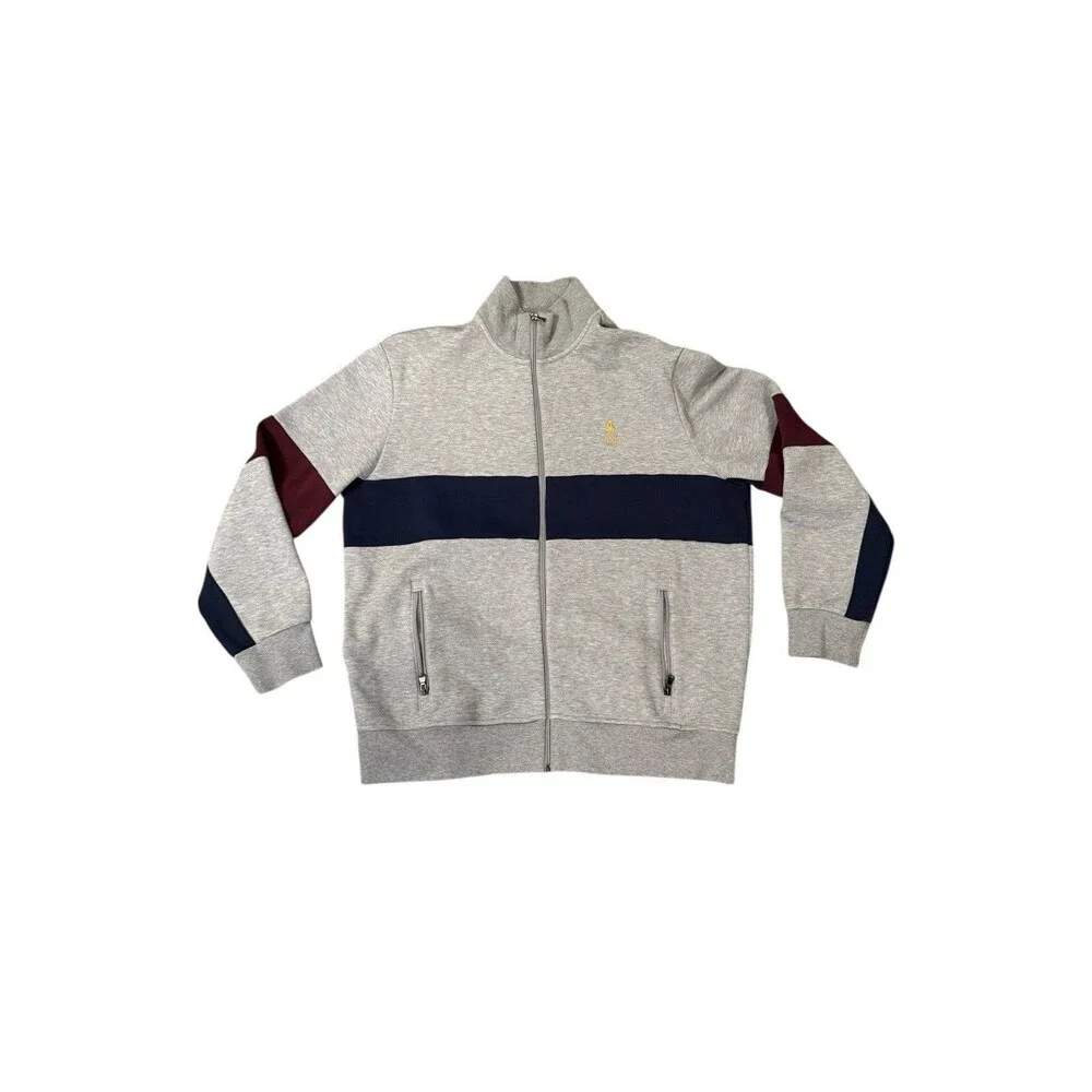 Polo Ralph Lauren‎ Men's Size XL Double Knit Track Jacket Navy Striped